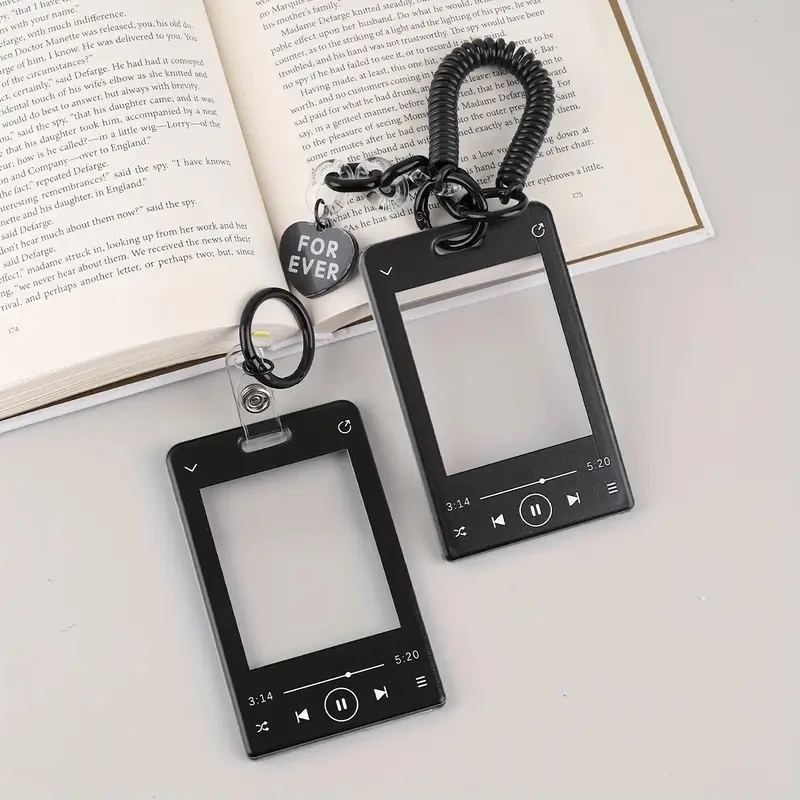 

2pcs Creative Minimalist Photo Card Holder 3inch Photo Sticker Frame For Couple Idol Photocard Keychain