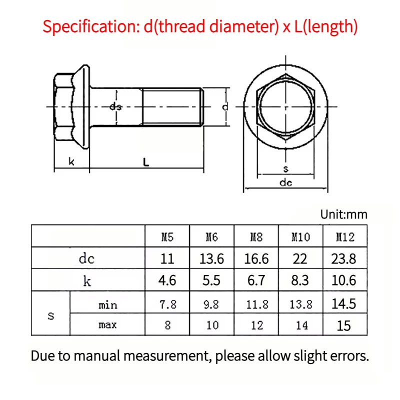 M5 M6 M8 M10 M12 External Hexagon Flange Bolts 8.8 Grade Carbon Steel White Zinc Plated Hexagonal Flange Screws with Belt Pad