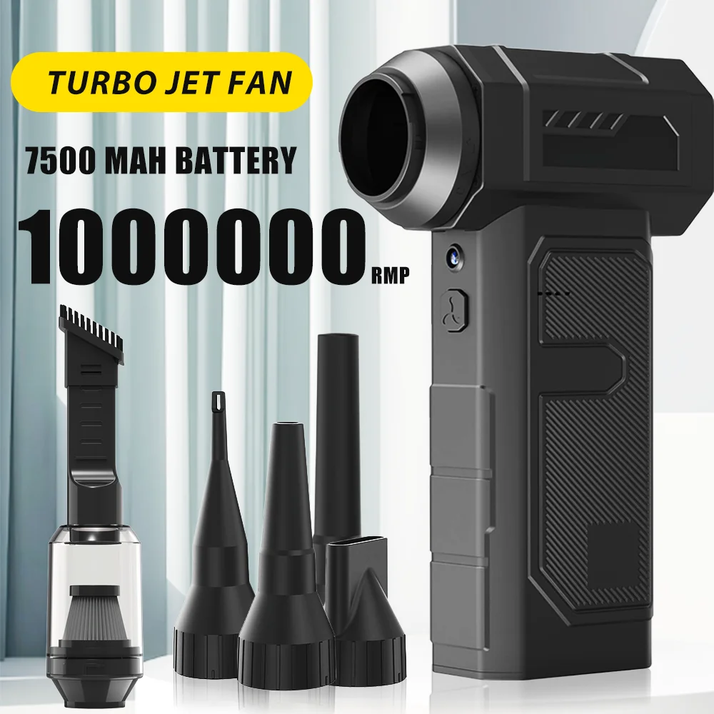 

1000000RPM Turbo Fan Powerful Air Blower Portable Wireless Dust Cleaner TypeC Charging Brushless Jet Blower Outdoor Car Air Gun