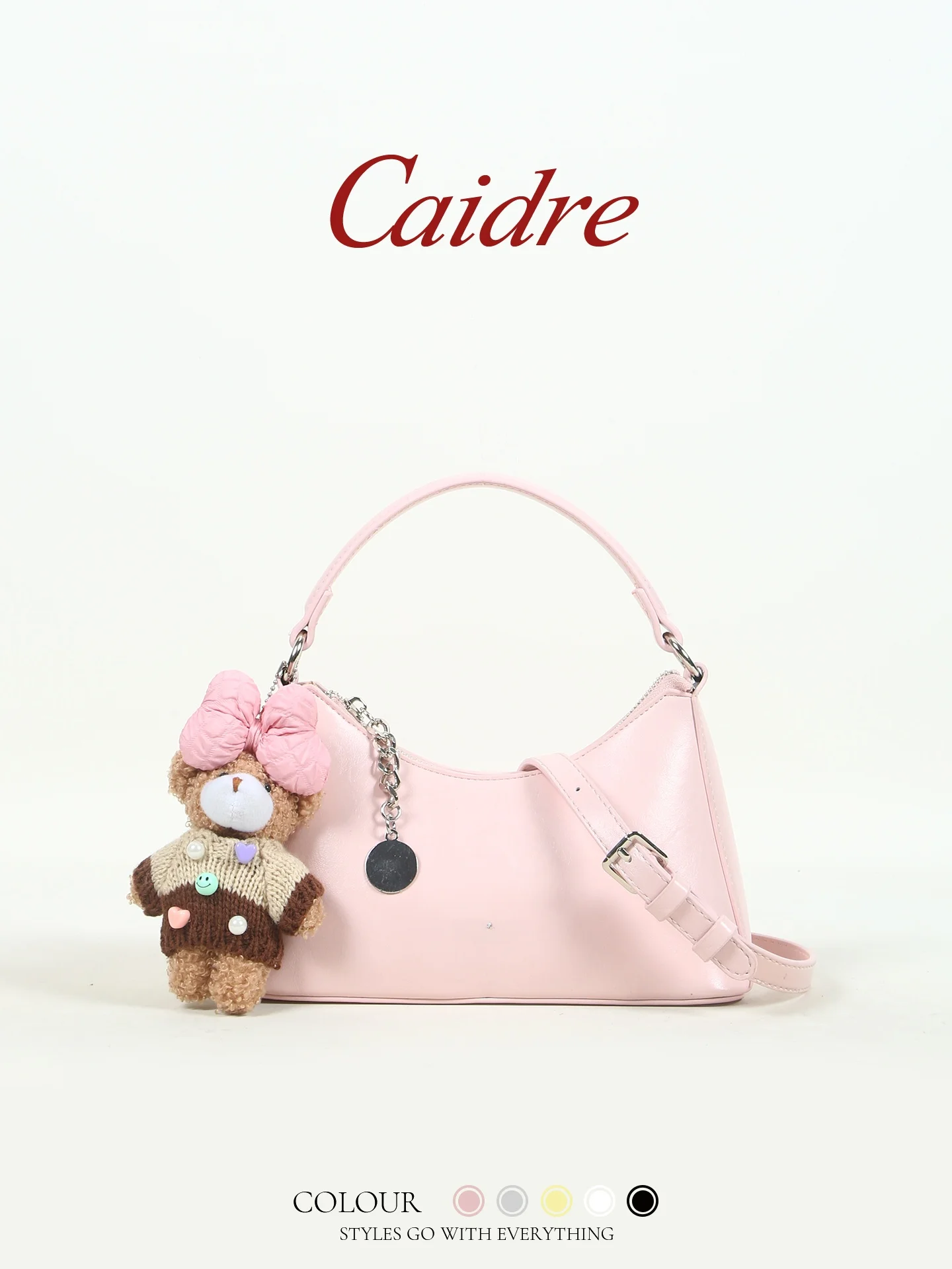 

Caidre Cute Bear Fashion Trend Shoulder Bag Women's Handbag Office Casual Crossbody Bag PU Leather Small Size Handbag