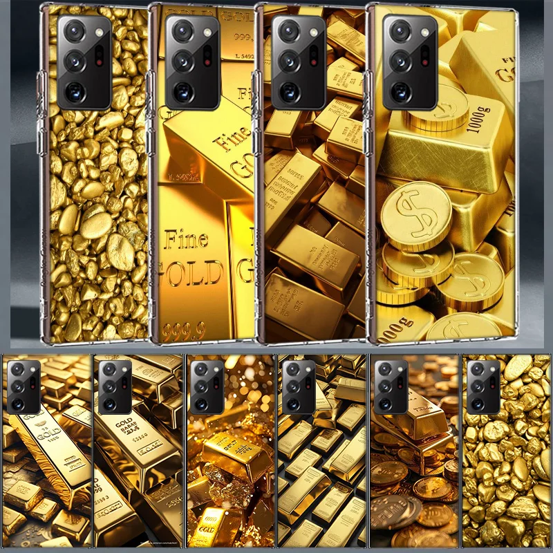 Gold Bar Wealth and Finance Phone Case for Samsung A55 A35 A25 A15 A07 A05S A16 A17 A26 A36 A37 A56 A57 Galaxy Note 20 10 A50S A