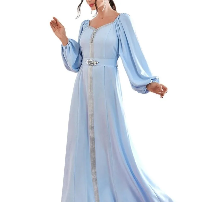 Oem Dubai Arab Middle East Islamic Clothes Women Muslim Elegant High-waist Dress Robe Women Modest Abaya Muslim Dress for Ladies
