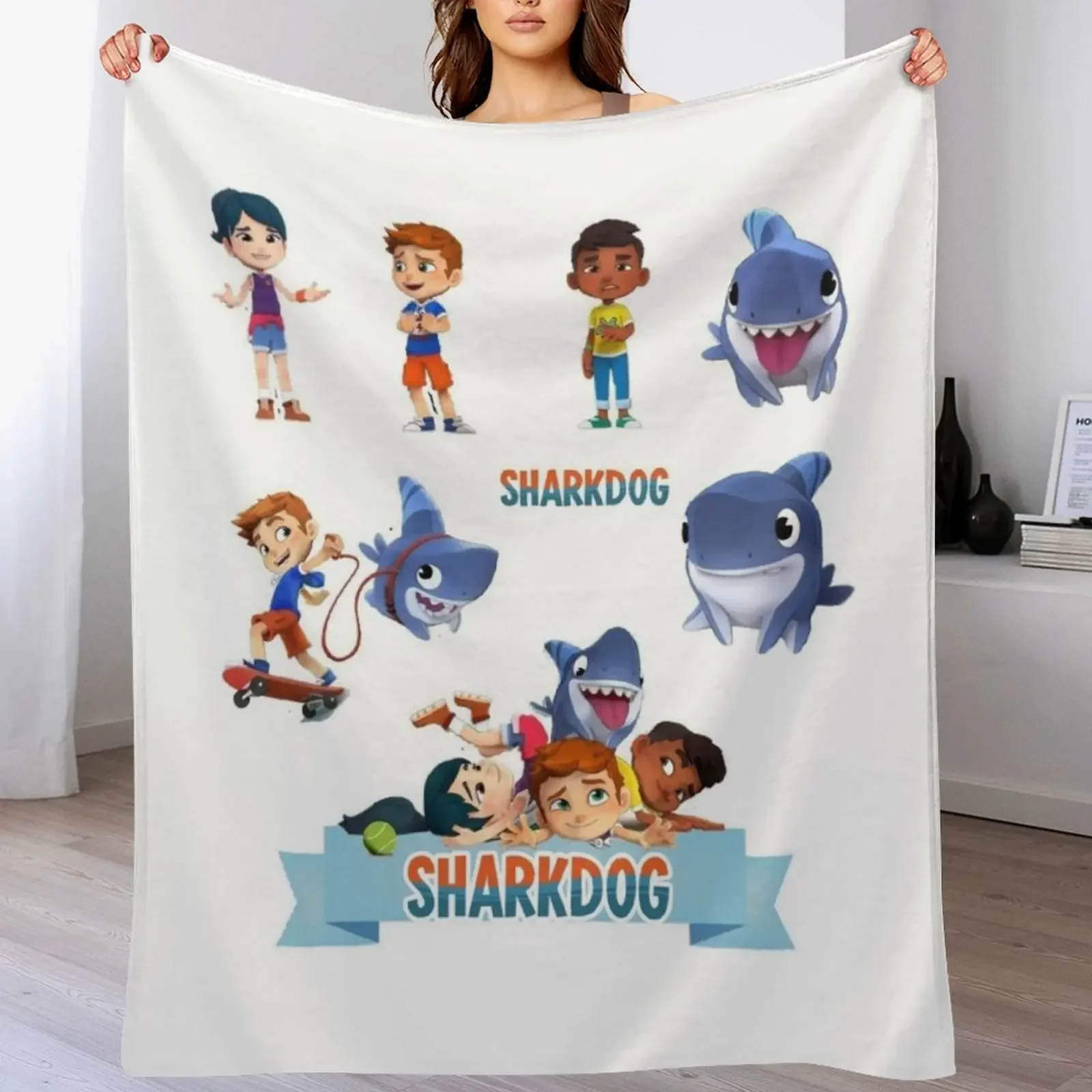 

sharkdog pack Throw Blanket Luxurious Soft Fuzzy Blanket for Sofa Bed