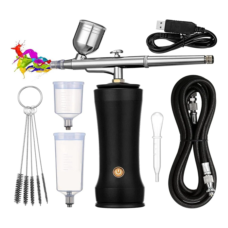 GTBL Airbrush Kit with Compressor,30PSI Cordless AirbrushGun Kit with Air Hose Rechargeable Handheld Airbrush Set for Cake B