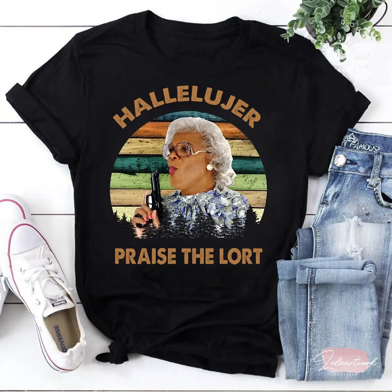HALLELUJER Praise The Lort T Shirt Madea Tyler Perry vintage Washed Comfortable Unisex streetwear Slightly Soft