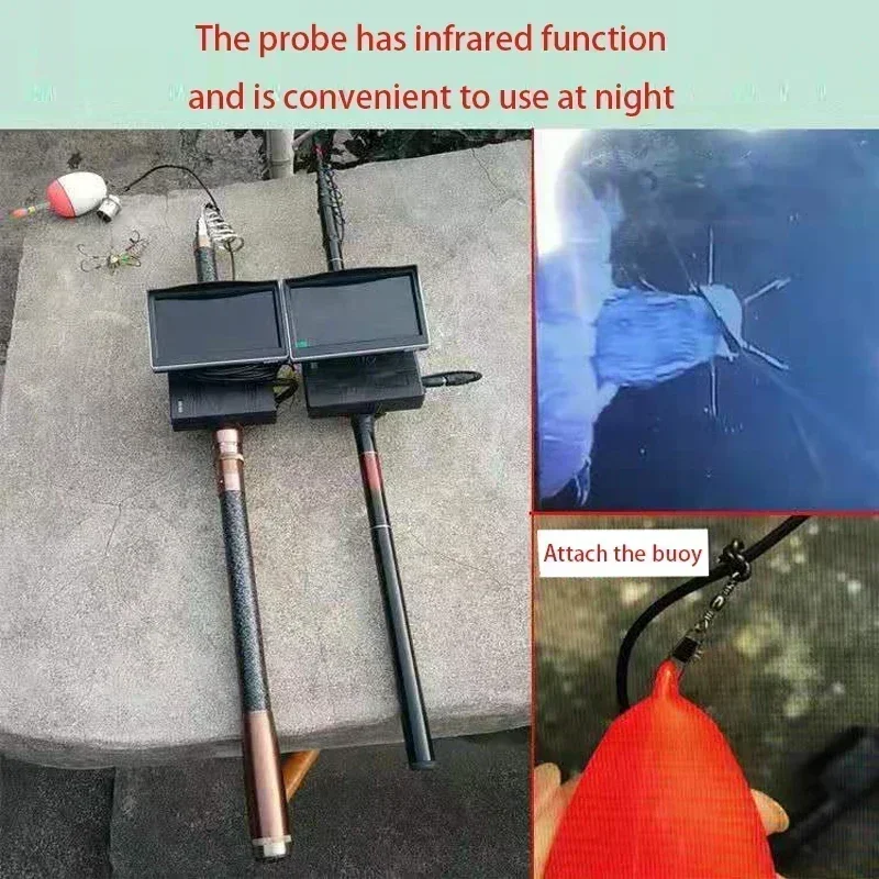 5 inch fish finder HD underwater camera with screen visible fishing wire connection 8LED illuminated Portable fishing supplies