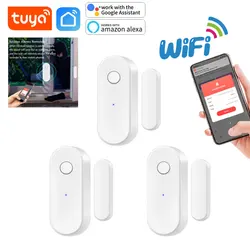 Tuya-ドア開閉センサー,wifi,窓検出器,スマートライフアプリ通知,Alexa互換,GoogleHome