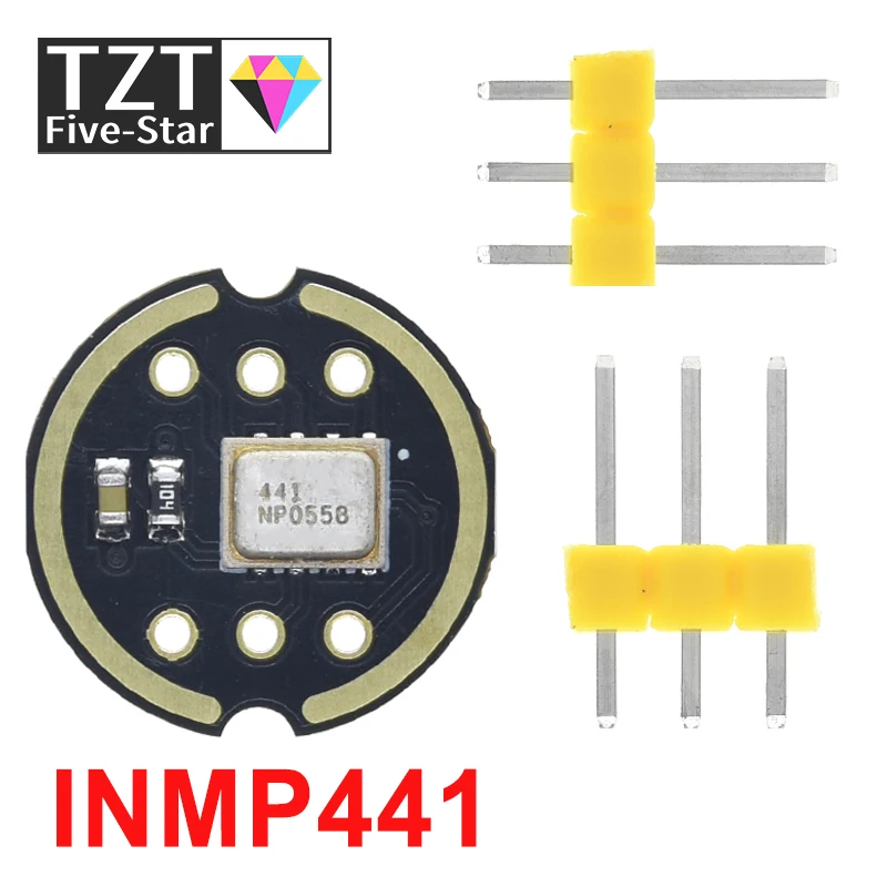 TZT Omnidirectional Microphone Module I2S Interface INMP441 MEMS High Precision Low Power Ultra small volume for ESP32