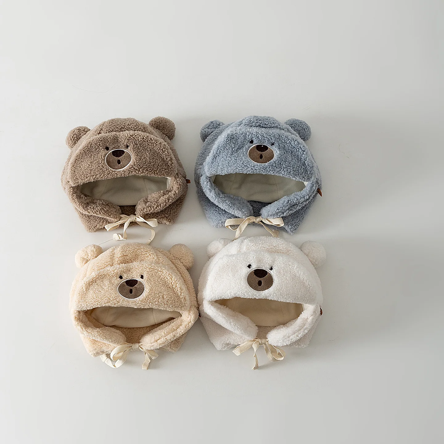 urso-dos-desenhos-animados-de-pelucia-chapeu-do-bebe-inverno-polar-velo-gorro-para-infantil-coreano-bonito-quente-engrossar-algodao-criancas-protecao-de-orelha-chapeus