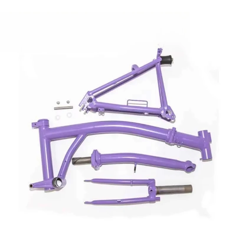 AGEKUSL Pipe Bike Frame Set, Front Fork, Rear Triangle Fork, Handlebar, for 16 Folding Bikes