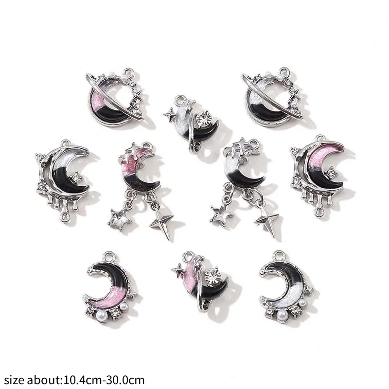 5 قطع حلوة باردة الرياح نجمة القمر الماس قلادة DIY المواد اليدوية الأقراط، وإكسسوارات قلادة