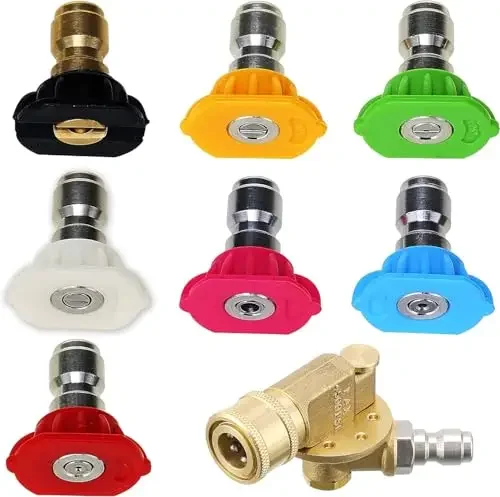 Nozzle Tips Kit High Pressure Washer Nozzles Black 65 Spray Pattern Compatible With 4500 PSI Green 25 Spray Pattern