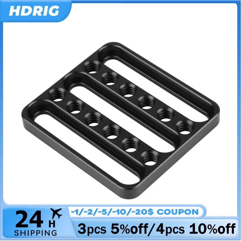 

HDRIG Universal Cheese Plate Mini Square Plate 1/4"-20 Mounting Points For Photographic Accessory DIY Configuration