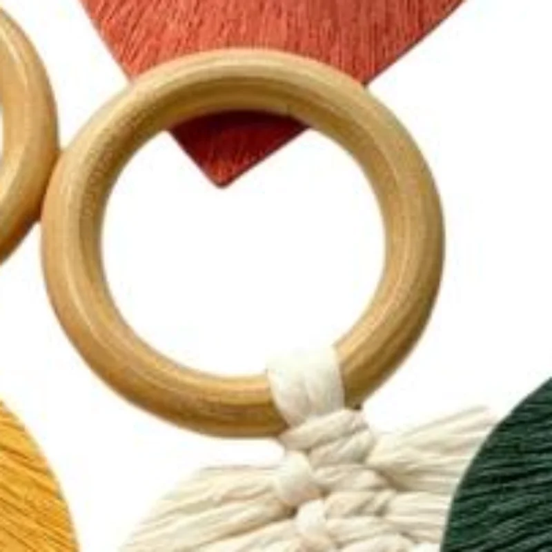 1Pcs Cafe Hotel Wedding Dining Table Decor Nordic Boho Handmade Macrame Leaf Wood Napkin Rings Tassel Napkin Holders