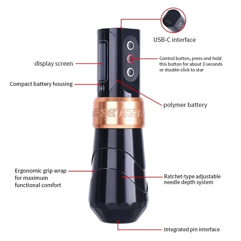 Tattoo Machine Professional Tattoo Pen Wireless Semi Permanent Makeup Eyebrow Tattoo Pen