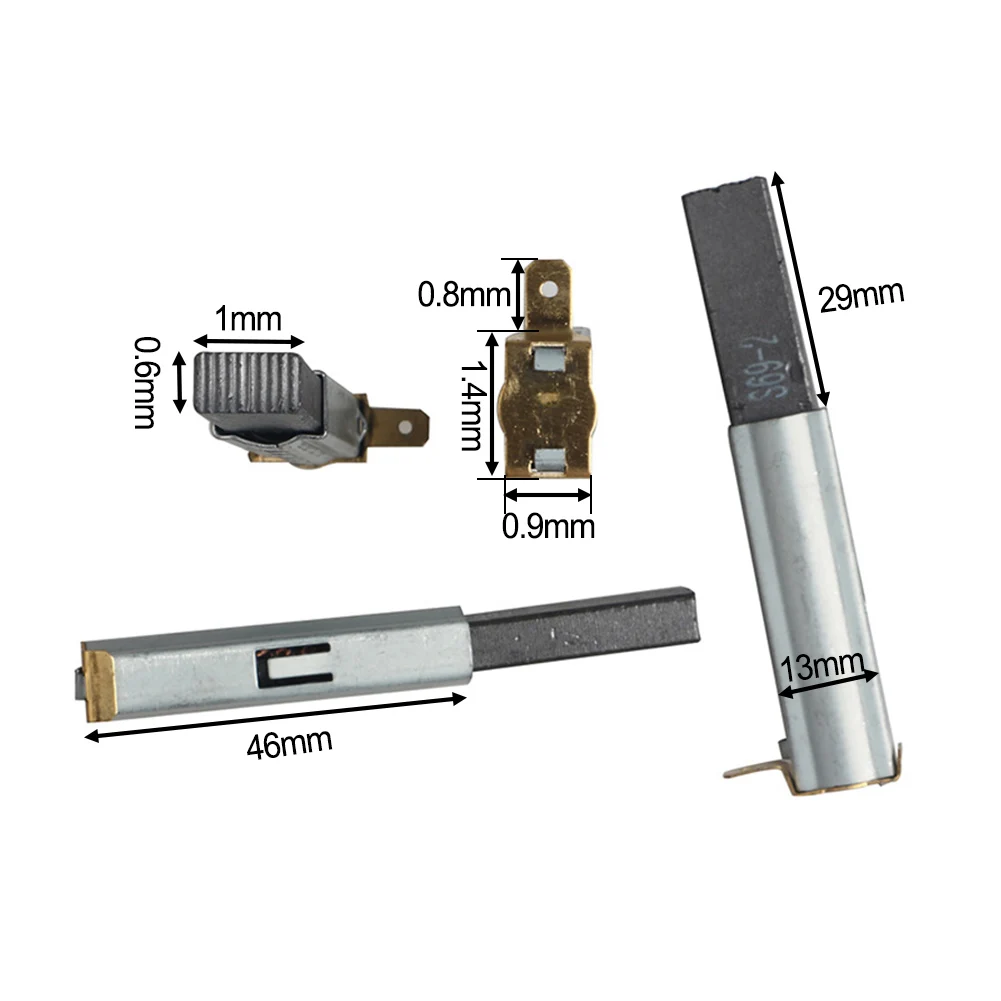 2 pçs/set grafite ferro fundido carbono escova de motor substituição para aspirador industrial acessórios eletrodomésticos peças