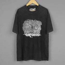 Carcass T Shirt Grindcore Death Metal Band Merch Heartwork Vintage Men's Washed Cotton Short Sleeve Metalhead Clothing Shirt