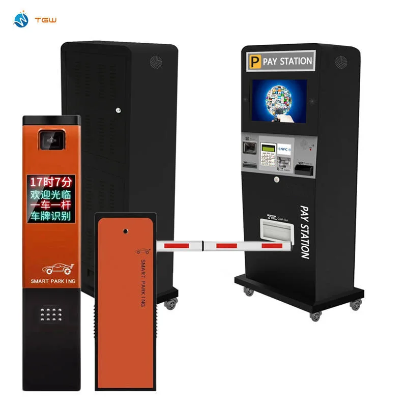 Parking Lot Device Automated RFID Park And Pay System Automated Car Park Entry Self Service Printing Kiosk Parking Lot Gate