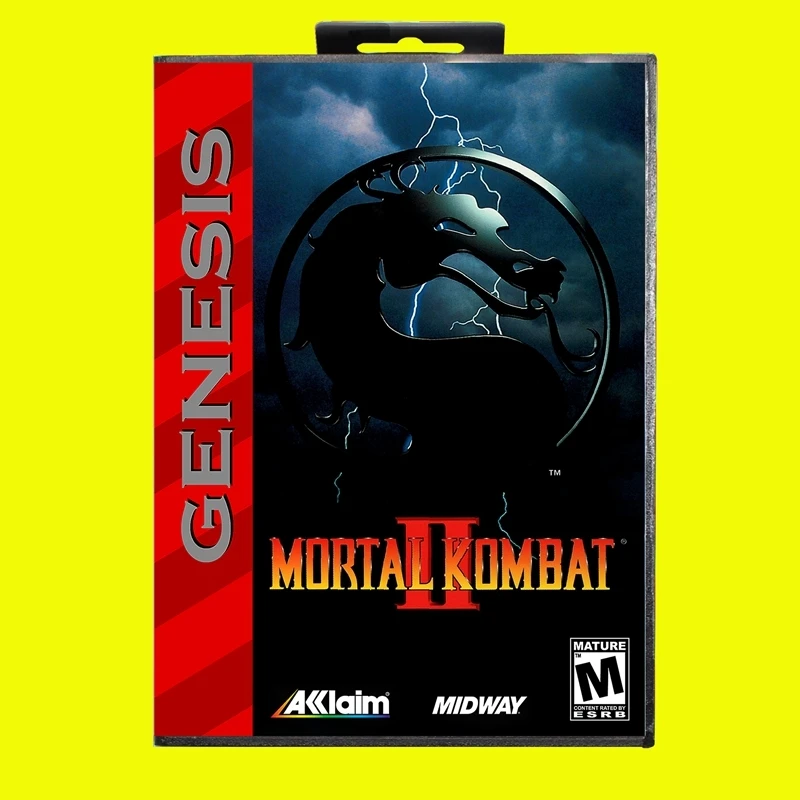 Mortal Kombat 2 MD Game Card 16 Bit USA Cover for Sega Megadrive Genesis Video Game Console Cartridge