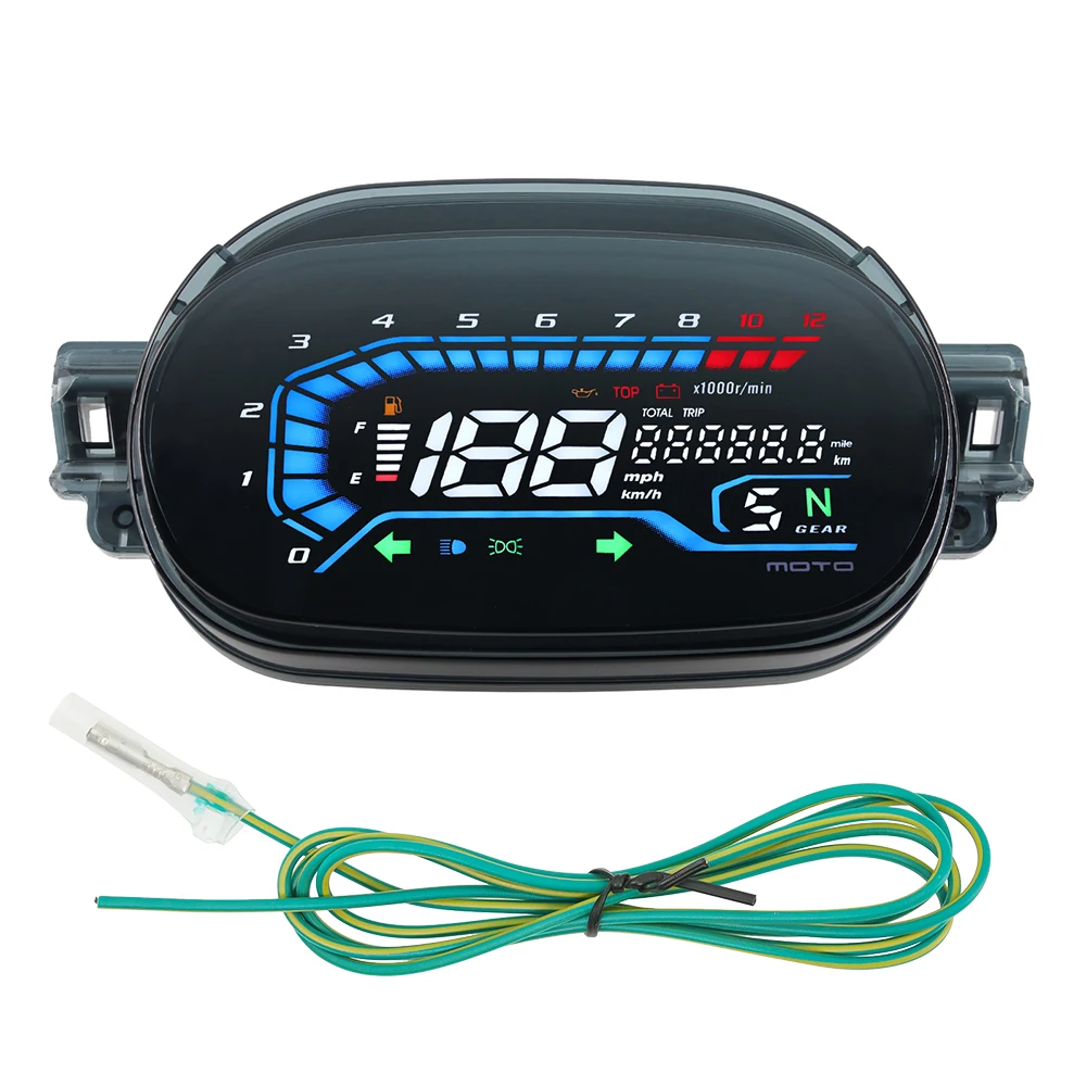 For YAMAHA Motorcycle Trip Odometer Digital Motobike Dashboard Total Mileage Indicator KMH MPH 12000rpm For yamaha Y125ZR Y125Z