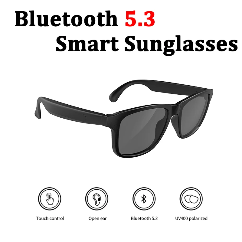 Lunettes intelligentes Bluetooth 5.3, écouteurs sans fil, casque, lunettes de soleil, sauna, téléphone, UV400, tactile, abonnés, appels, musique, sport