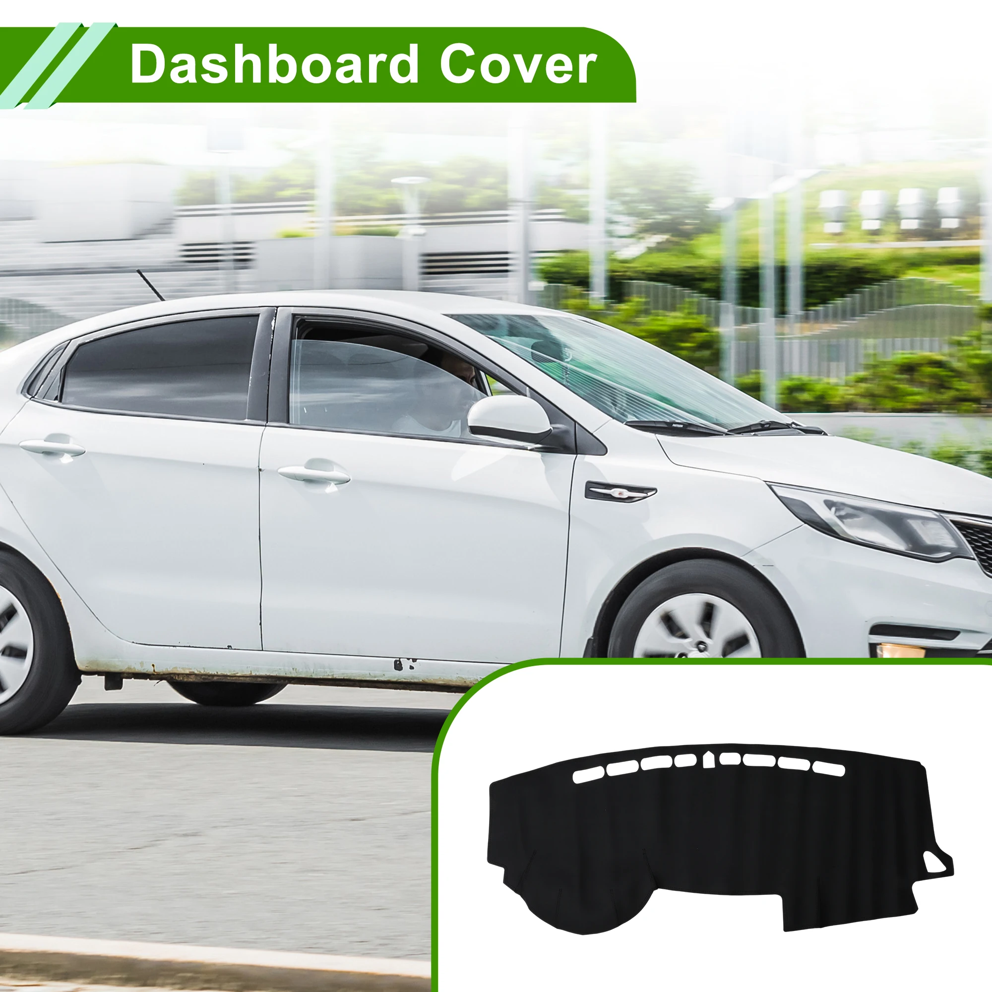 UXCELL Dash Cover for KIA K2 2011-2015 without Hud Dashboard Cover Leather Black 1 pcs