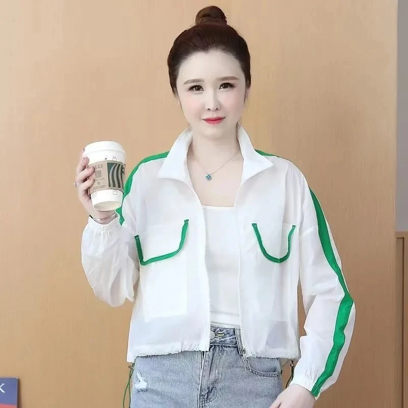 

Sunscreen Women's Korean Coat 2025 Summer New Loose Female Breathable Short Jacket Sun Protection Clothing Fashion Outwear