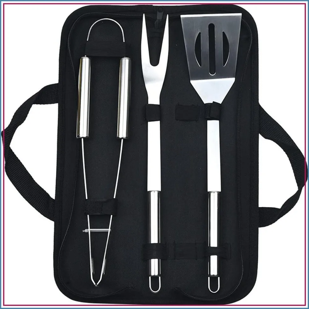 

Stainless Steel BBQ Grill Tools Set for Outdoor Grilling - 8-Piece Grilling Accessories