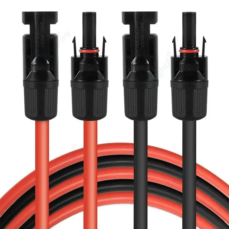 Cabo de Extensão Solar com Conector DC Masculino Feminino, Usado no Sistema de Painel Solar, 1-10 Metros, Preto, Vermelho, 2,5, 4, 6 mm2, 14, 12, 10AWG