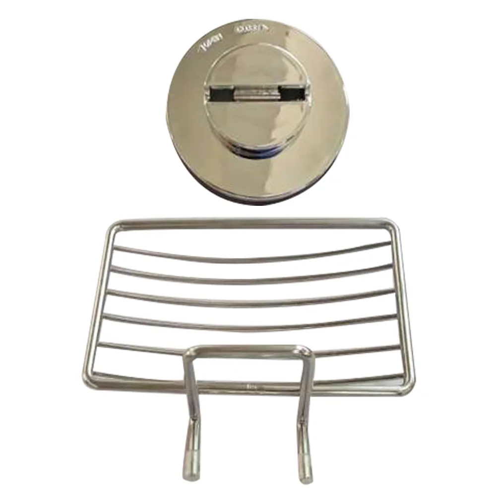 

Vacuum Suction Dish Stainless Steel Holder Leakproof Bathroom Kitchen Garage Use Cup Soap Holder