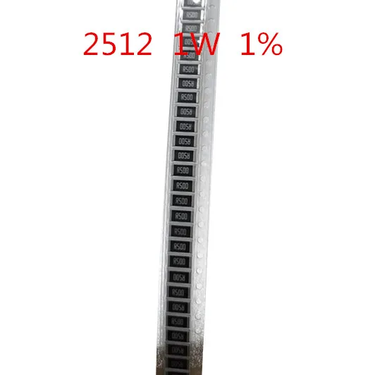Résistance SMD 2512, 1W, 1%, 0.1R, 0.1 ohm, R100, R010, R020, R050, R100, R200, R220, R330, R470, R500, 1R00, 50 pièces par unité