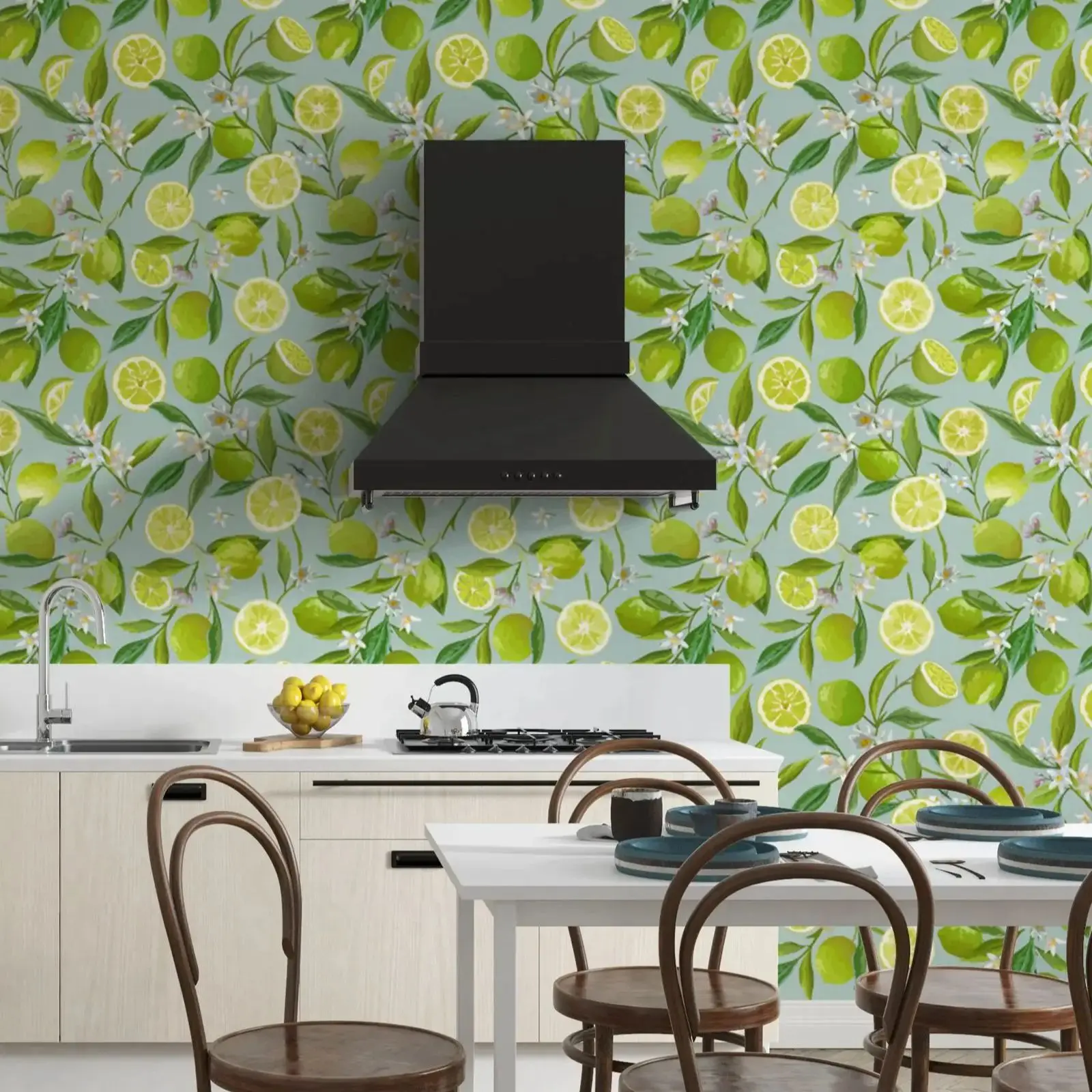 

Обои с рисунком лайма, акварельные фруктовые цитрусовые самоклеящиеся обои с принтом на заказ или традиционная фруктовая бумага