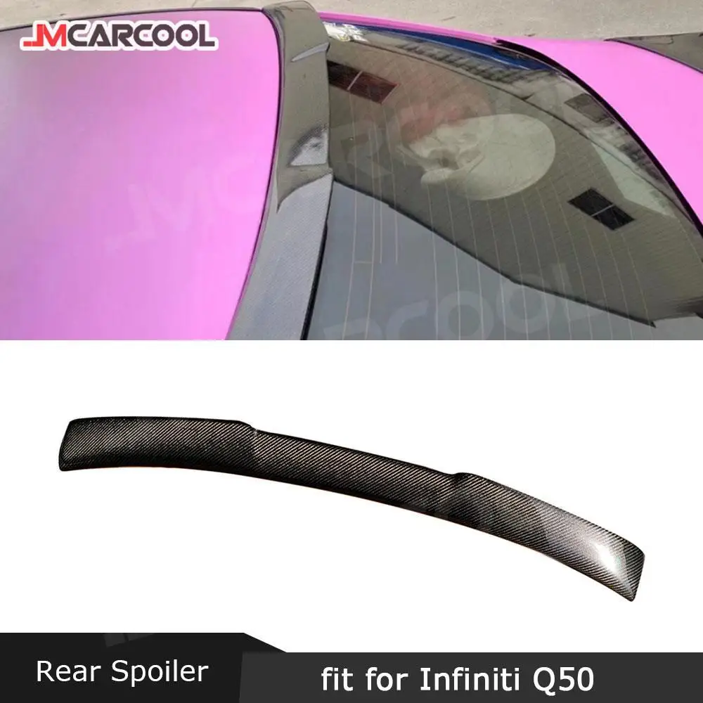 

Rear roof spoiler wings For Infiniti Q50 Q50S 2014-2020 Rear Trunk Trim Sticker Carbon fiber