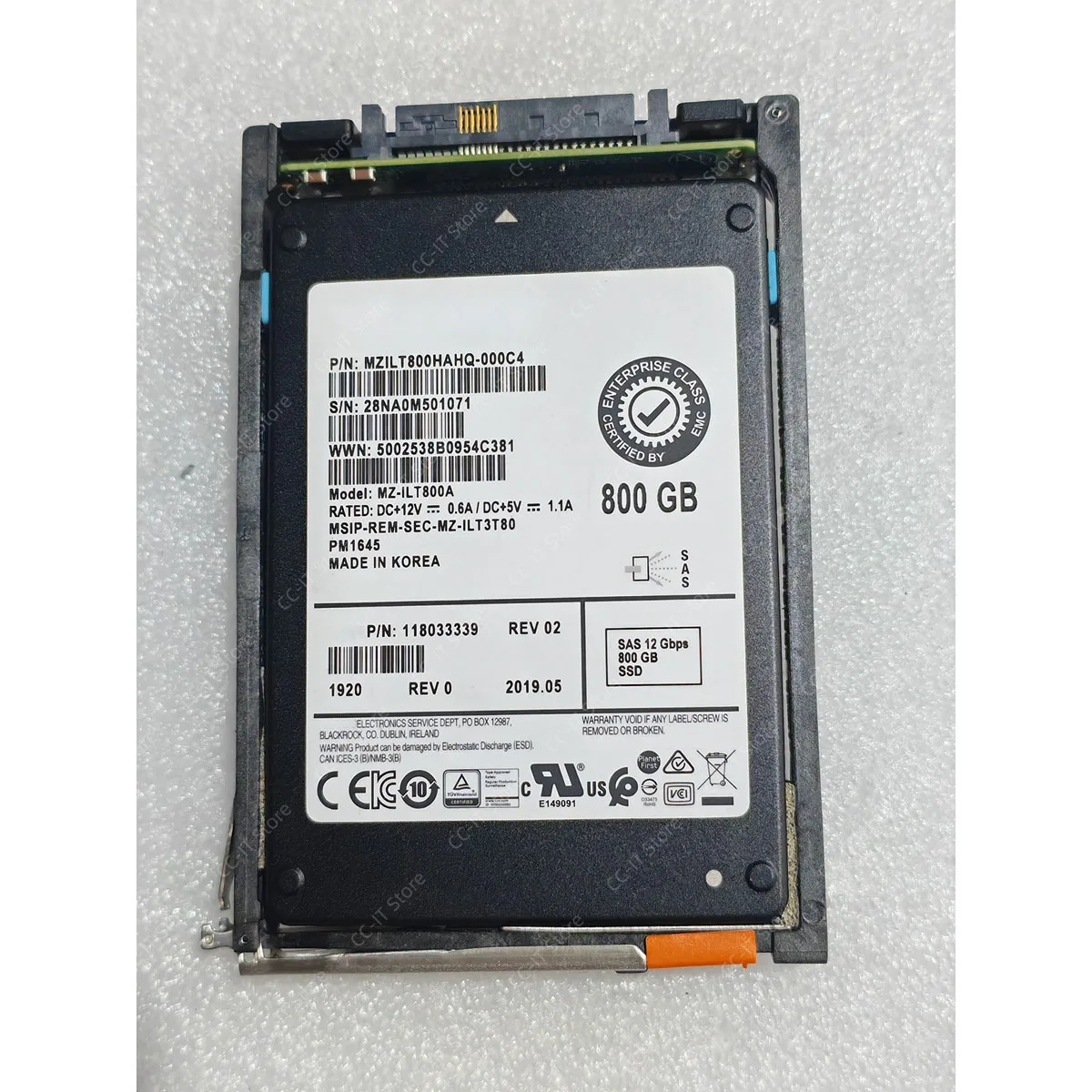 005052612 118033339 MZILT800HAHQ-000C4 PM1645 800GB SAS 12Gbps 2.5 Inch Enterprise Solid State Drive SSD