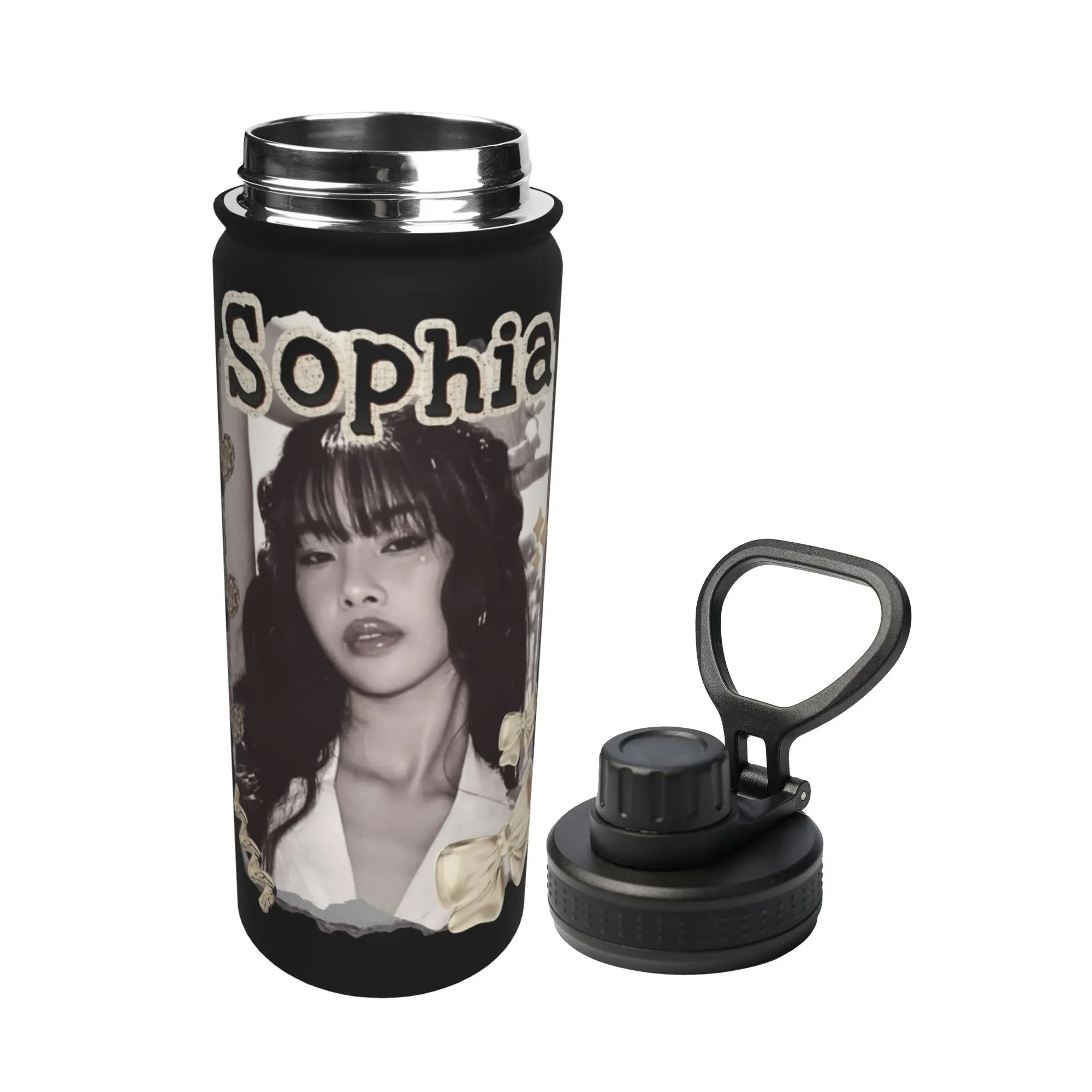 Katseyes Sophia Kpop Girl Group 18OZ Sports Insulated Kettle  Coffee Cups Stainless Steel Double Wall Mugs Spill Proof