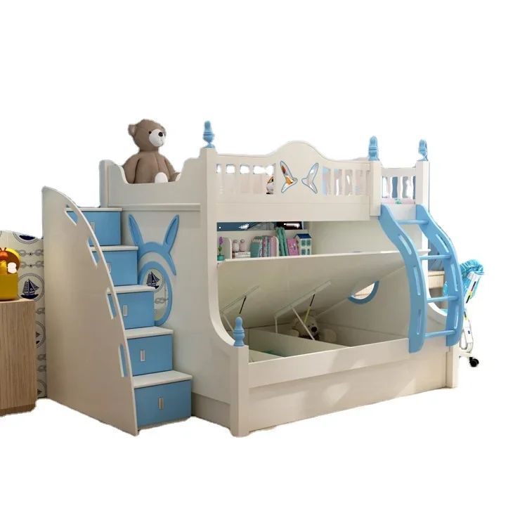 Customized Modern Design Style with 100% Solid Wooden Home Furniture Castle Bed Kids Cartoon Bed for Kids Bedroom Set