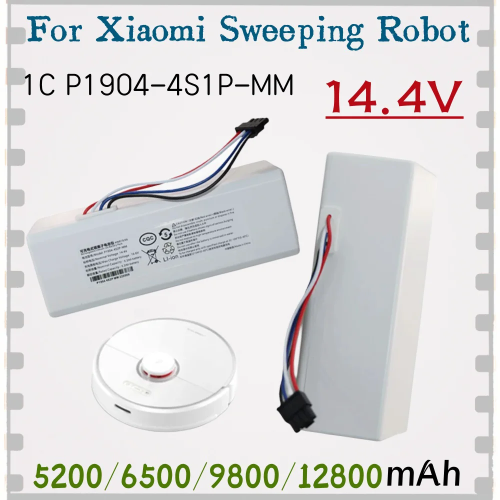 14.4V 5200/6500/9800/12800mAh Li-ion Battery , 1C P1904-4S1P-MM for Xiaomi Mijia Mi Vacuum Cleaner Sweeping Moppin