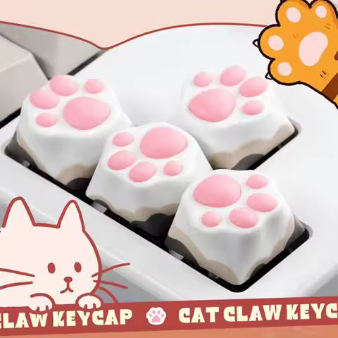 ZOMO Cute Cat Claw Keycaps OEM Height Anti-slip Soft Elastic Custom 3D Silicone Kawaii Keycap for MX Switch Keyboard Accessories