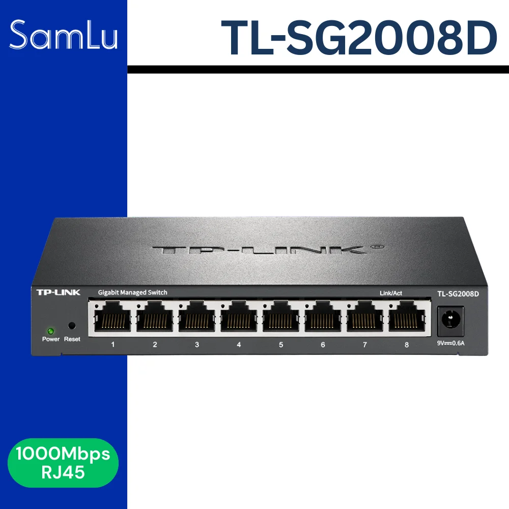 TP-LINK TL-SG2008D 8-Port Full Gigabit Cloud Managed Switch, Web Network Management, Ethernet Splitter