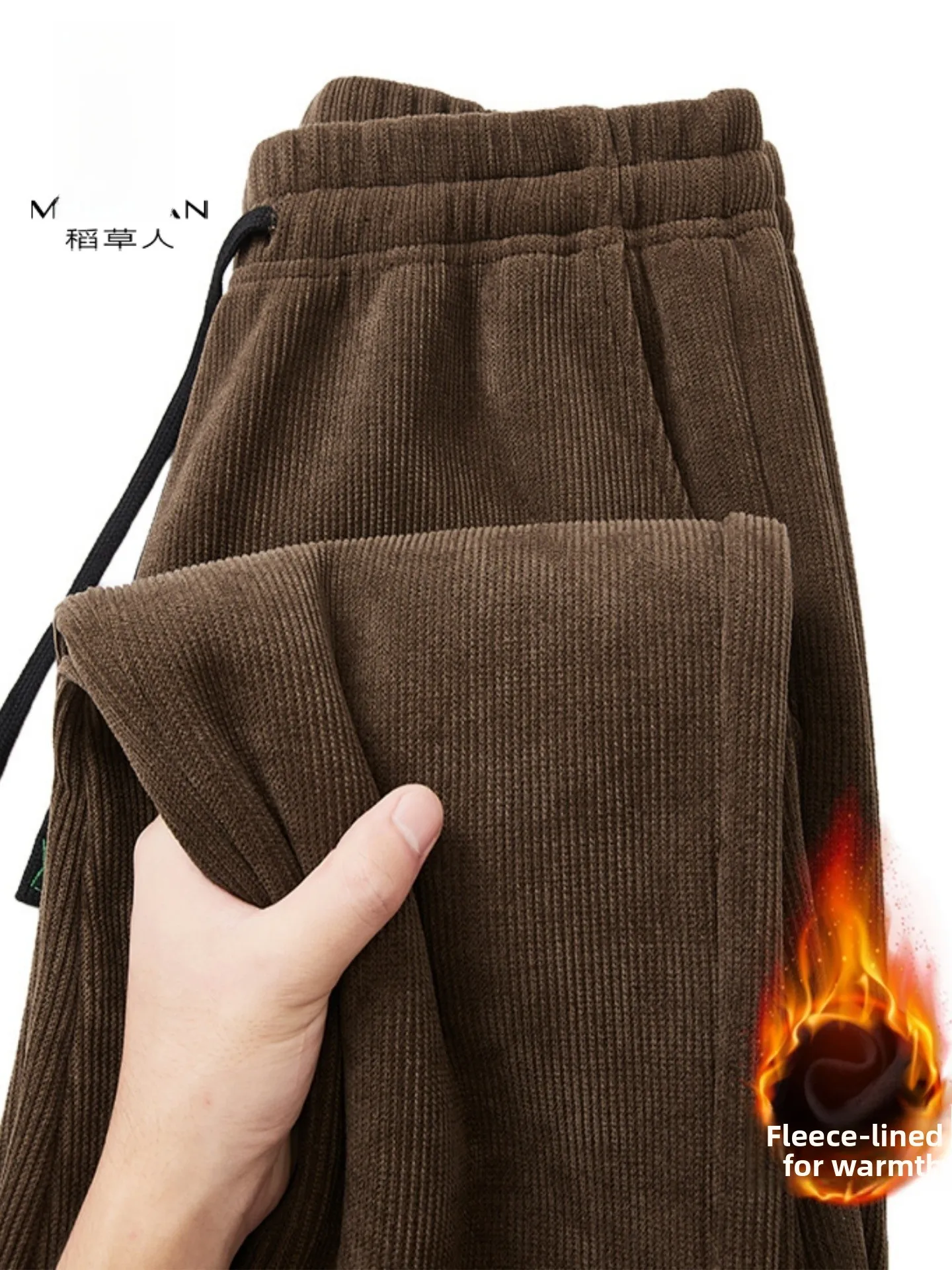 

Утепленные вельветовые брюки на флисовой подкладке для мужчин: зимние, теплые, ветрозащитные, больших размеров, прямого кроя, комфортные