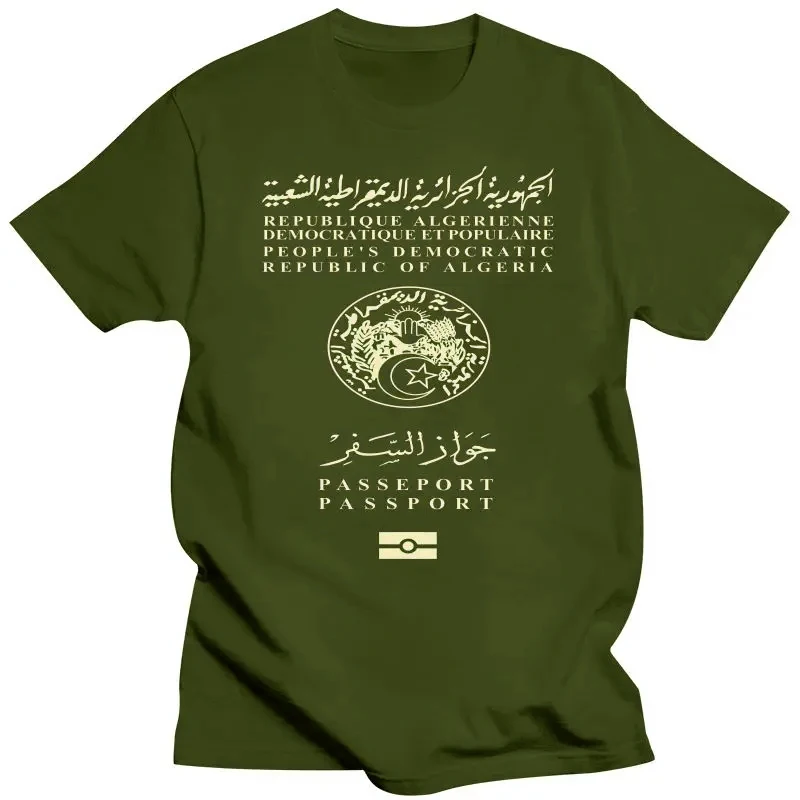 Summer Fashion Funny Mens Clothing AlgerianPassport Tshirt T Shirt Morocco Algeria Africa Patriotism I Love Algeria Oran