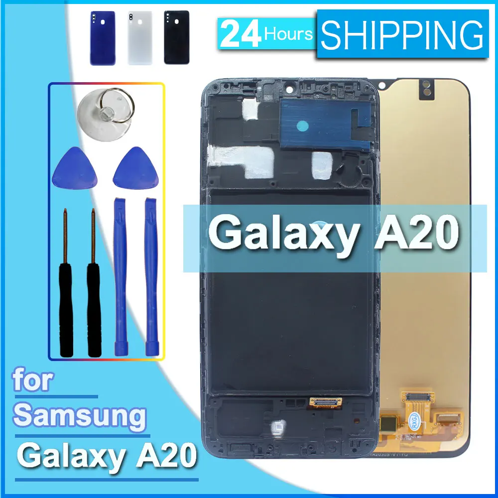 AMOLED LCD for Samsung Galaxy A20 Display LCD Touch Screen Digitizer Assembly for Samsung A20 A205F A205GN A205G A205W A205U LCD
