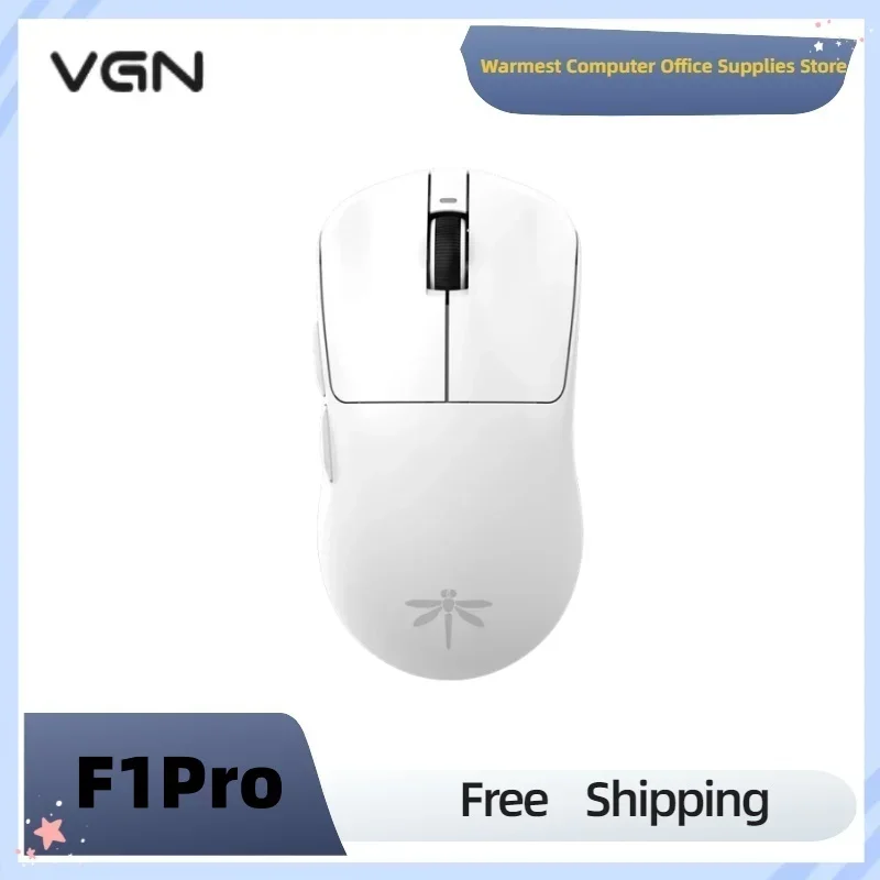 VGN F1 Dragonfly  2.4g Wireless Bluetooth Lightweight Mouse PAW 3395 26000DPI Rechargeable Dual Mode Gaming Mouse Fps PC Gaming