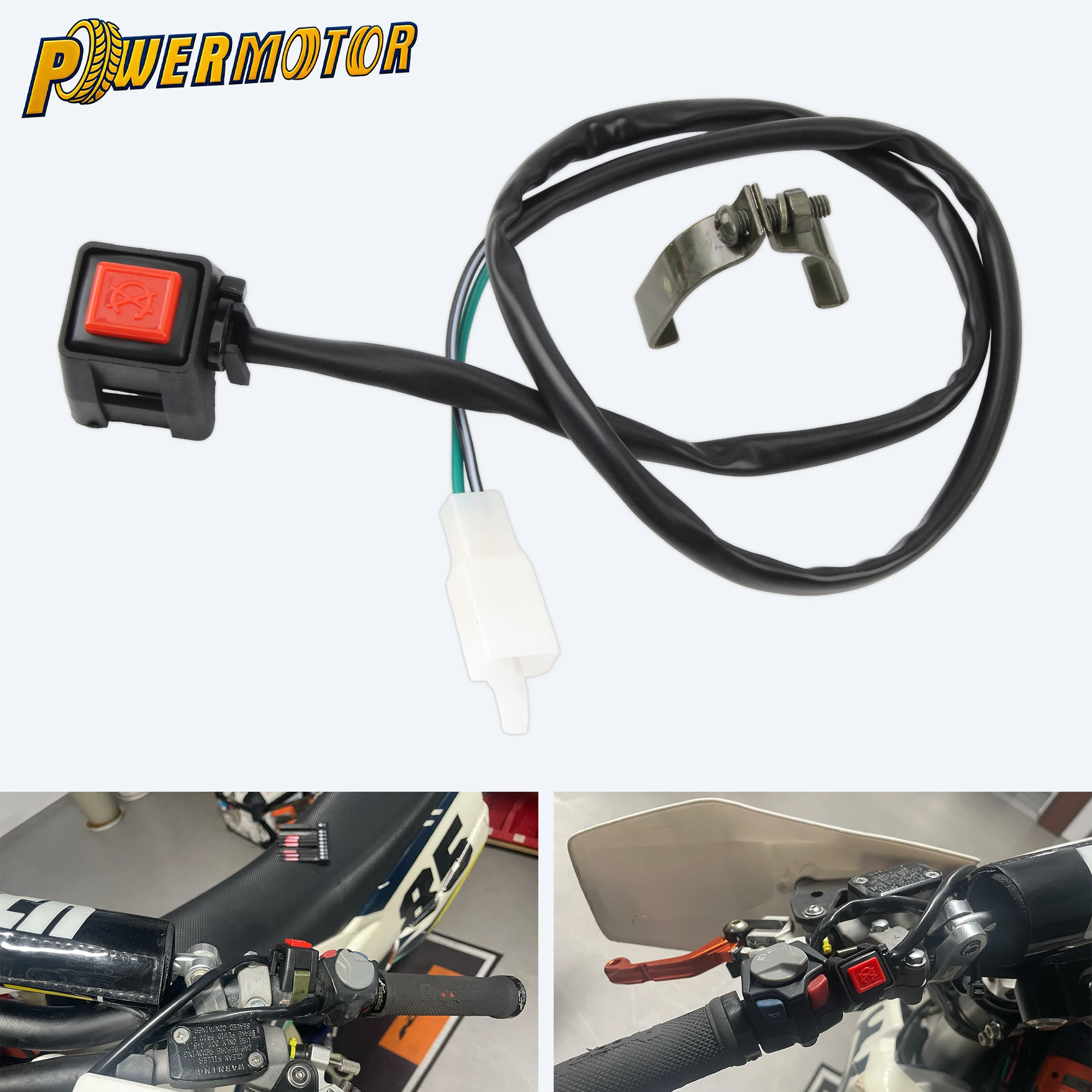

22mm ON OFF Motorcycle Square Button Switch Engine Starter Switch Handlebar Ignition For Honda Yamaha Suzuki Universal Parts