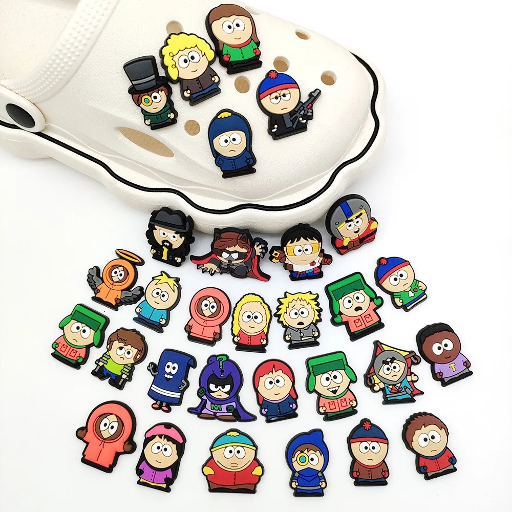 16-46 Stück Hot Toys South Park Schuh-Charms, Cartoon-Schuh-Dekorationszubehör, Schnallen, passend für Clogs, Sandalen, Armbänder, Freunde, Geschenke – Detail 2