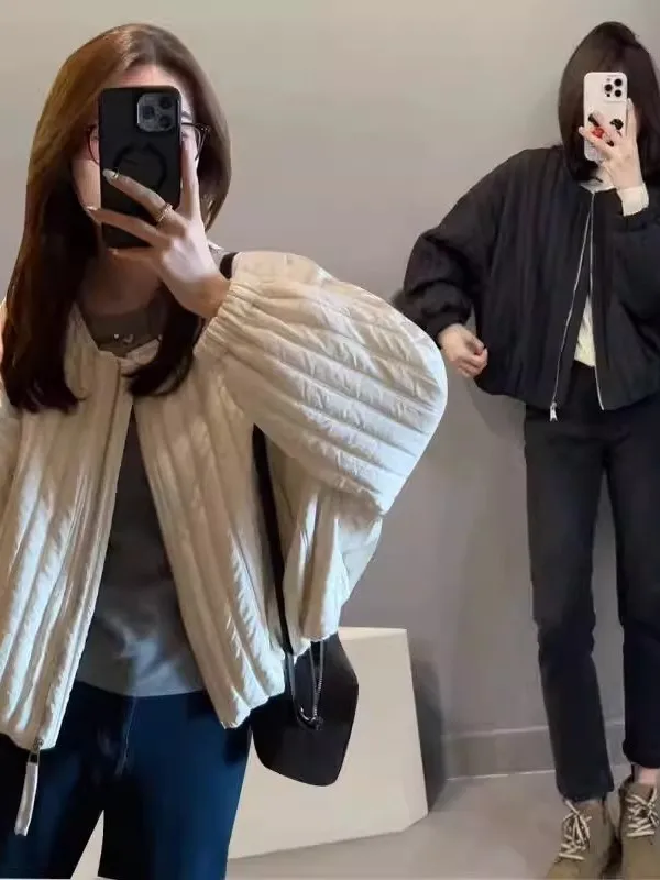 Loose Casual round Neck Jacket Women's Spring New Style Korean Version All-Match Small Size Jacket Super Beautiful Top