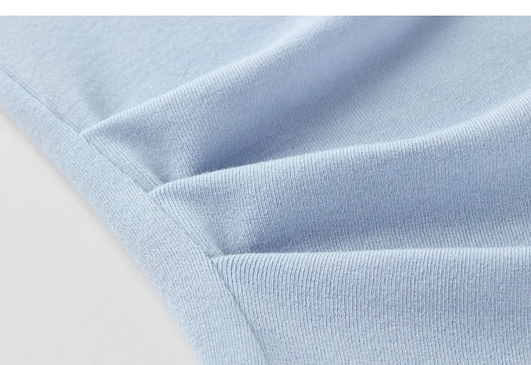 SENTUBILA Damen-Strick-T-Shirt mit Wendekragen, Frühling 2026, Weiß, minimalistisch, für den Alltag, plissiert, schmal geschnitten, Kurzarm-Oberteil 161TA4924 – Detail 34