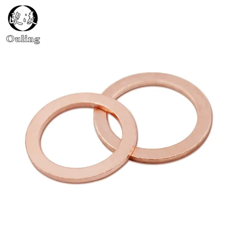 5Pcs DIN7603 M6 M8 M10 M12 M14 M16 M18 M20 T3 O Ring Gasket Sealing Copper Washer Boat Crush Washer Flat Seal Ring Fitting-.-