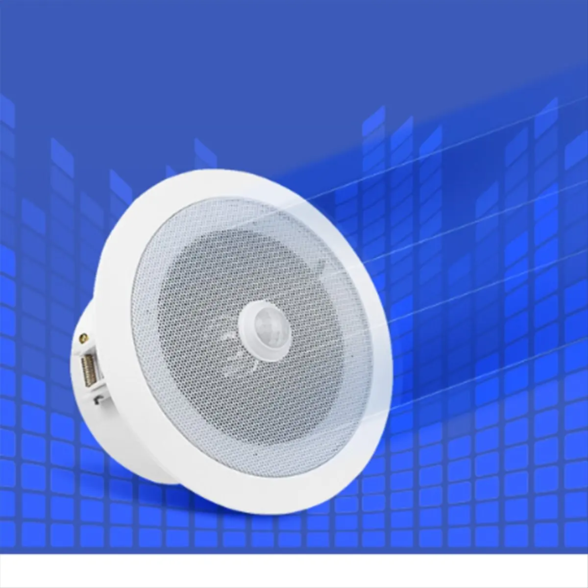 Overhead Motion Activated Audio Player PIR Triggered Ceiling Speaker Music Player with Built-in MP3 Player.