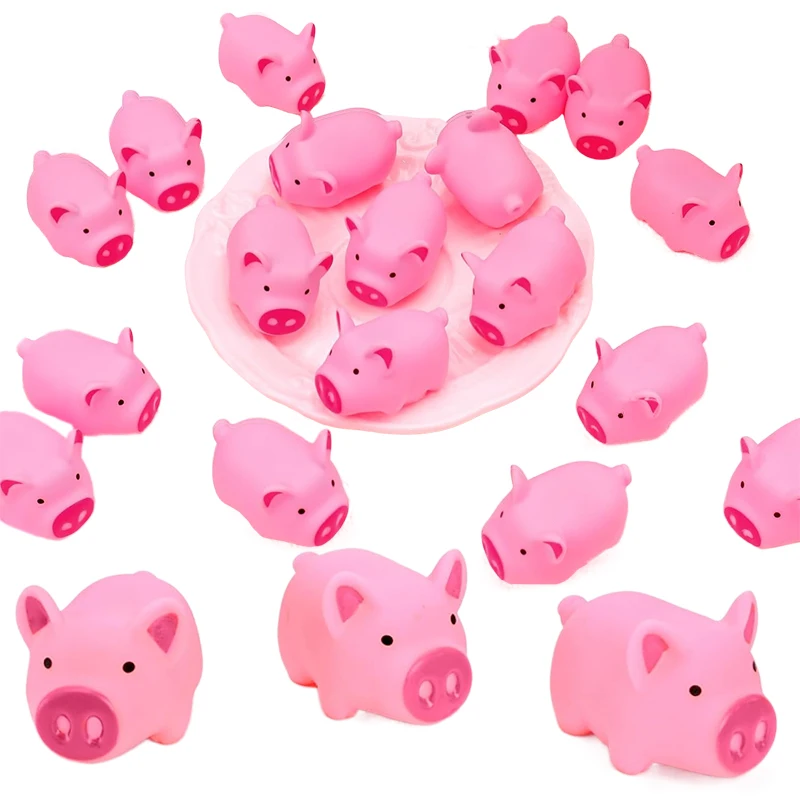 Mini Porquinho Rosa de Borracha com Som, 5cm, para Decoração de Mesa e Festas - 10/20/30 Peças TMZ